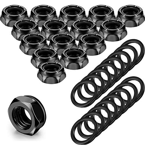 Skateboard Truck Nuts & Axle Washers Set - 16 Pcs Black
