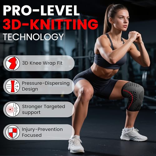 ZOYER Medium Knee Support Brace with Gel Patella Pad, 2 Pack for Men & Women