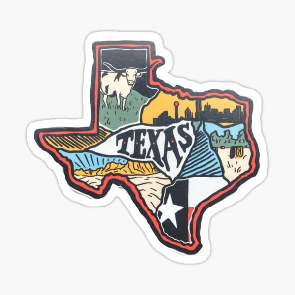 Texas Sticker - Retro Vinyl for Car, Laptop, Wall - 5in