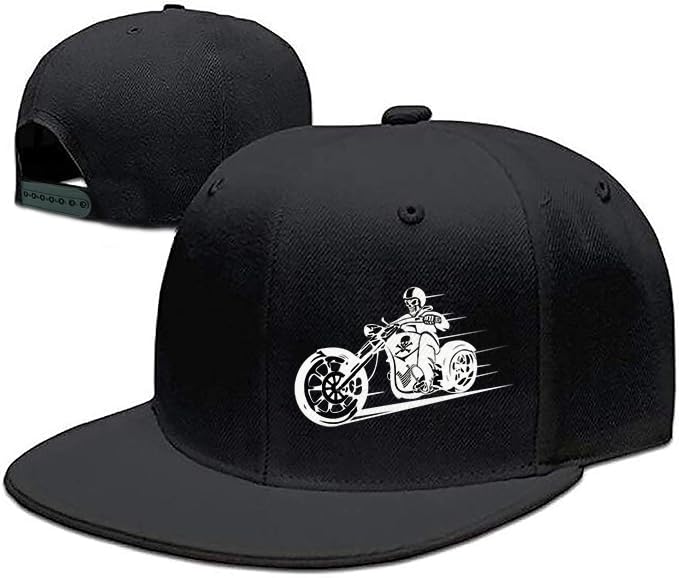 Funny Motorcycle Skull Baseball Cap - Adjustable Hat for Men