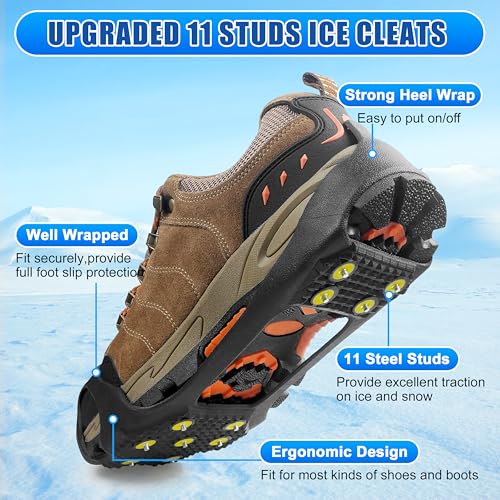Ice Snow Cleats for Shoes and Boots - Medium (5.5-8.5 Men/7-10 Women)