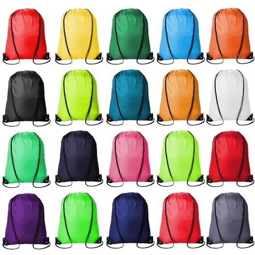 20 Pack Drawstring Backpacks - Lightweight Cinch Sacks for Sports & Gifts