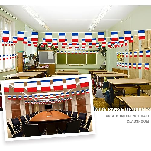 France String Flag Pennant Banner - 33 Feet, 30 Flags