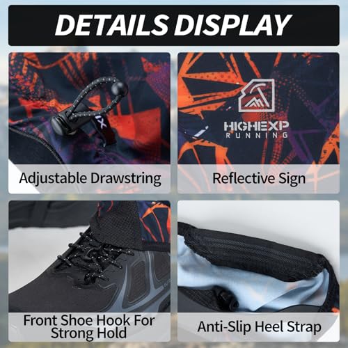 Lightweight Adjustable Trail Gaiters for Hiking - Large Black/Purple