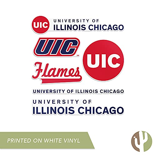 Desert Cactus Illinois Chicago Flames Sticker Decal 8.5 x 11 inches - Premium Vinyl