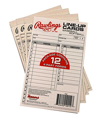 System-17 Baseball & Softball Lineup Card Refill Pack, 12-Pack