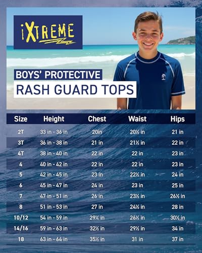Boys UPF 50+ Long Sleeve Rash Guard Swim Shirt