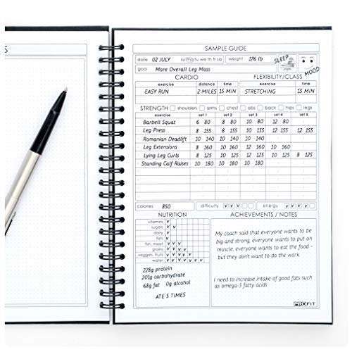 ProFit Fitness Journal - Workout Log & Nutrition Tracker - A5 Hard Cover