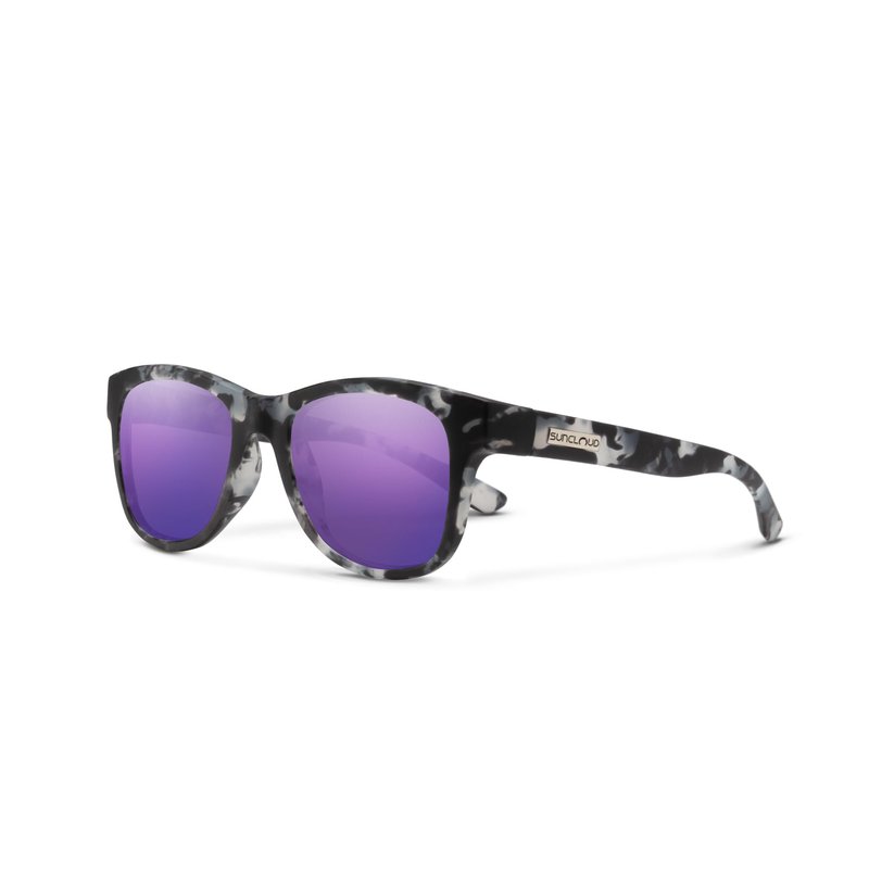 Suncloud Leeway Polarized Sunglasses – 100% UV Protection – Comfortable Fit, Trendy Design – for Men & Women – Matte Ice Tortoise + Polarized Purple Mirror Lenses