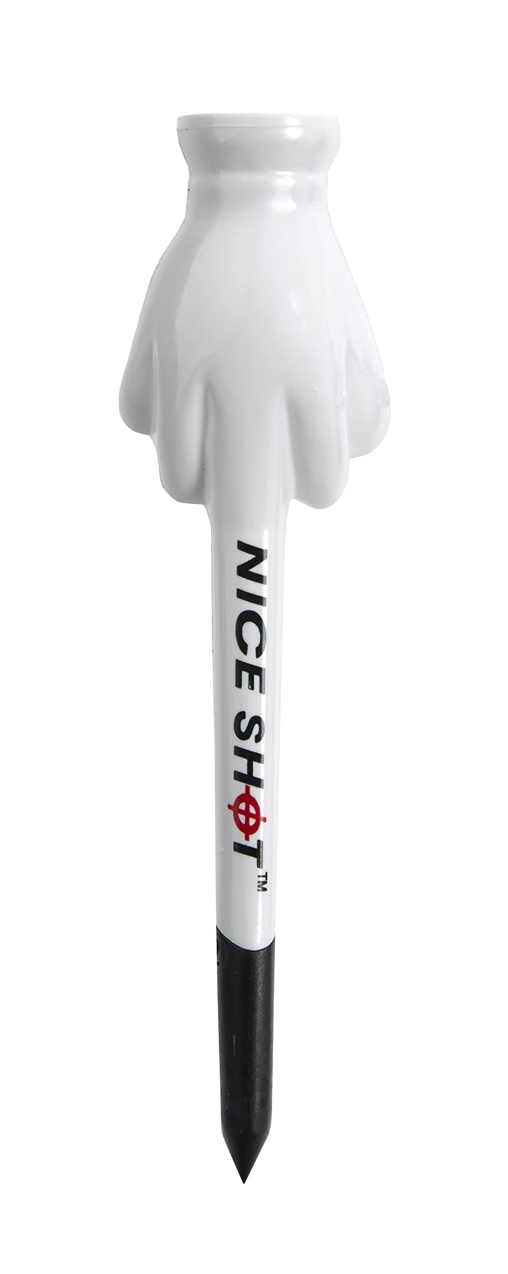Nice Shot Patented Design Golf Tees - Express Yourself - 3 1/4 Inch Golf Tees - 12 Pack White