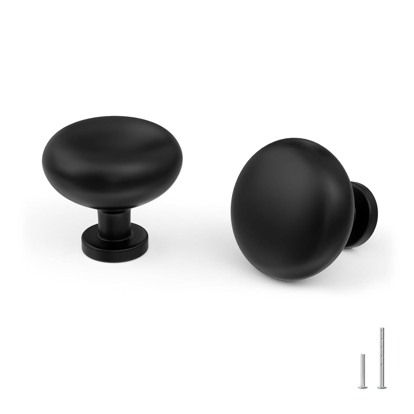 goldenwarm 5 Pack Black Cabinet Knobs Matte Black Dresser Drawer Knobs, Round Kitchen Cabinet Hardware Zinc Alloy Cupboard Pulls