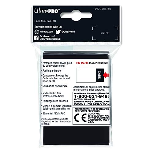 Standard Size Deck Protector Sleeves - 50 Count, Black