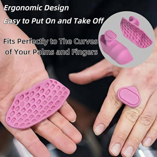 Anti-Slip Workout Grips - Ergonomic Gym Hand Pads, Pink