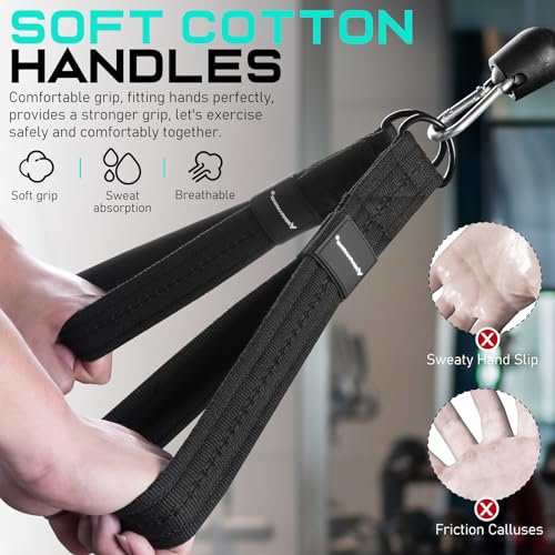 RENRANRING Tricep Rope Cable Attachment Handles for Gym, 13inch