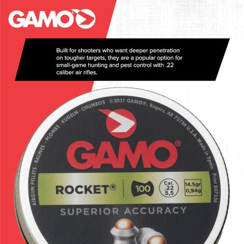 .22 Caliber Rocket Ballistic Tip Pellets - 100 Count