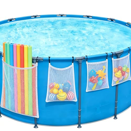 Wazitin 4-Piece Poolside Mesh Storage Bags Set for Above Ground Pools