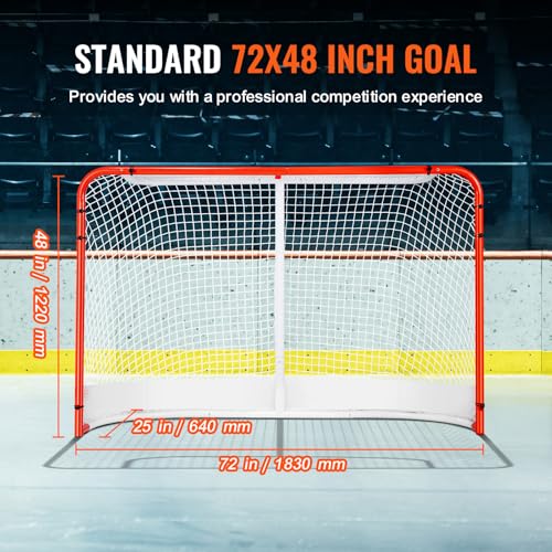 Street Hockey Goal - Portable Steel Training Net, 72" x 48"