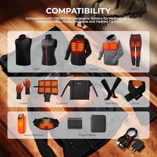 Heated Vest Charger - USB-C Power Adapter for ORORO Heated Clothing