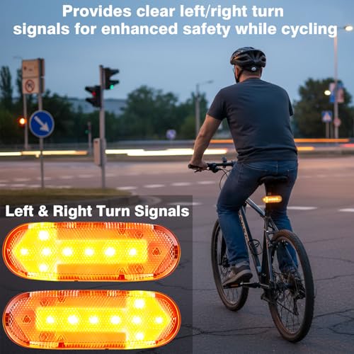 POSIKO Smart Bike Tail Light with Wireless Turn Signals, IP65, USB-C Rechargeable