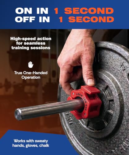 Heavy Duty Magnetic Barbell Clamps for 1" Olympic Bars - Red