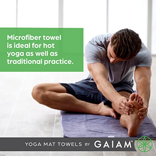 Non-Slip Microfiber Yoga Mat Towel - Heron Lilac, 68"x24"
