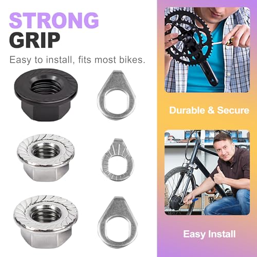 24-Piece Bike Axle Nut and Washer Kit - Universal Fit for Mountain & Road Bikes