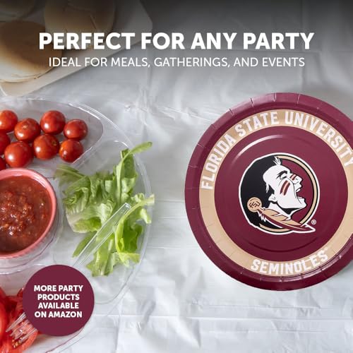Florida State University Paper Plates - 20 Count, 9 Inch Round