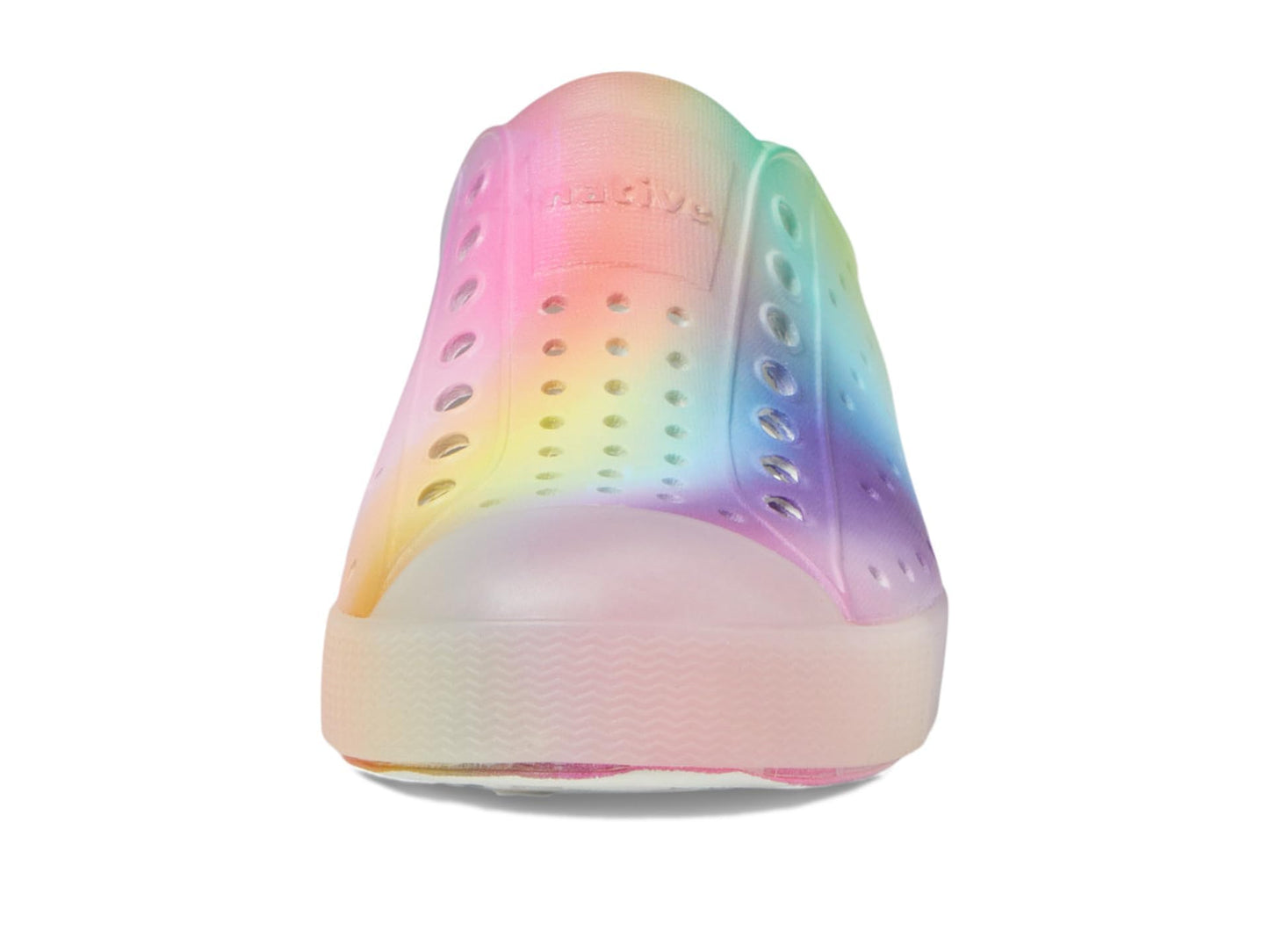 Native Shoes Unisex-Kids Jefferson Print Sneakers, Shell White/Translucent/Rainbow Blur, 11 Little Kid