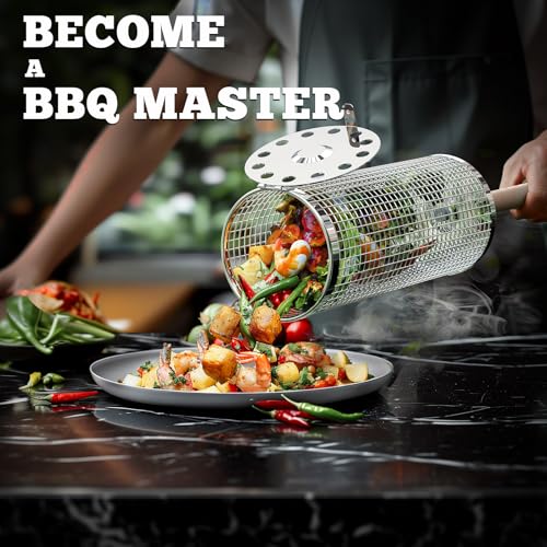 Ivtivfu Removable Handle Grill Basket for Outdoor BBQ & Camping
