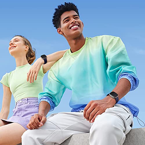 Soft Silicone Sport Bands for Fitbit Versa 3/Sense - Black, Small 5.5"-7.1"