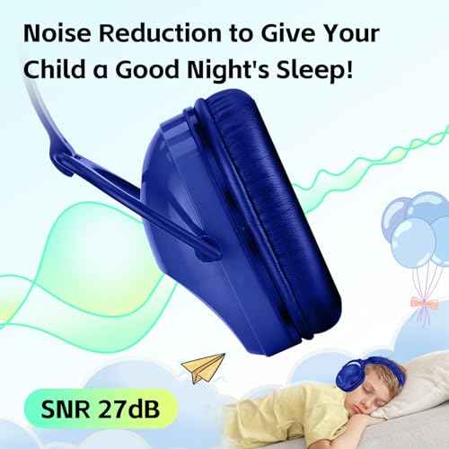 2 Pack HZ015 Kids Ear Protection Safety Earmuffs Durable Noise Cancelling Headphones, full pink+navy blue