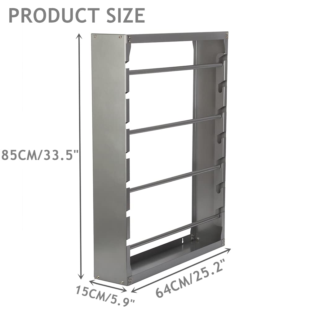 tonchean Wire Spool Rack, Wire Spool Holder Wall Mounted,Cable Dispenser with 4 Adjustable Rods Steel Cable Roller Display Holder Distribution for Electrical Industrial Retail Display