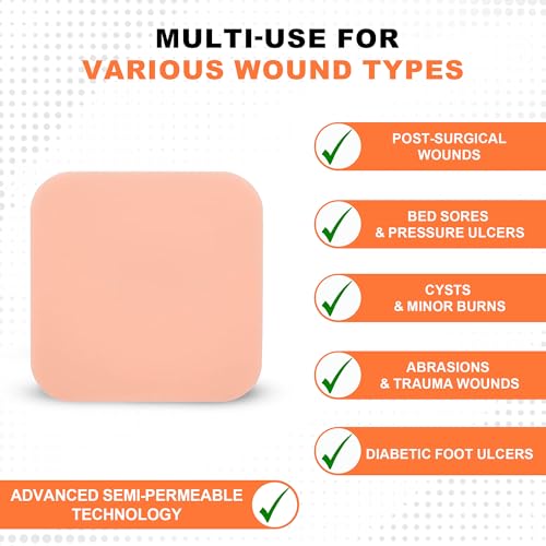 Hydrophilic Foam Dressing 4"x4" - Non-Adhesive, Box of 5