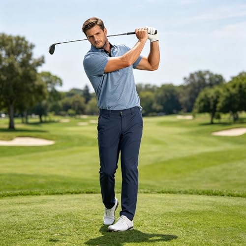 Men's Light Blue Summer Polo Shirt with Pocket - Large, Casual Golf Tee