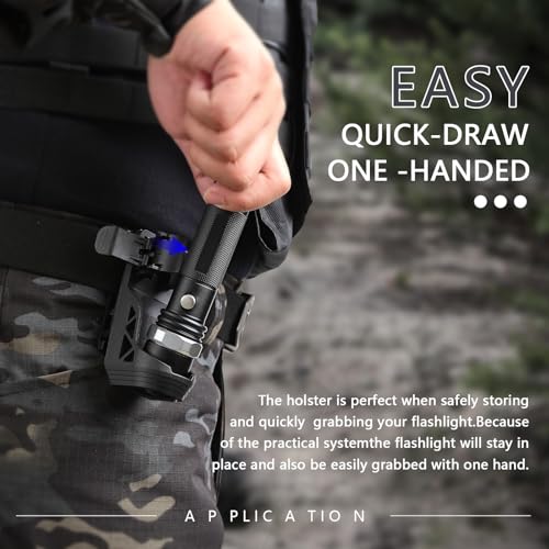 Tactical Flashlight Holster - 360° Rotating, Adjustable Belt