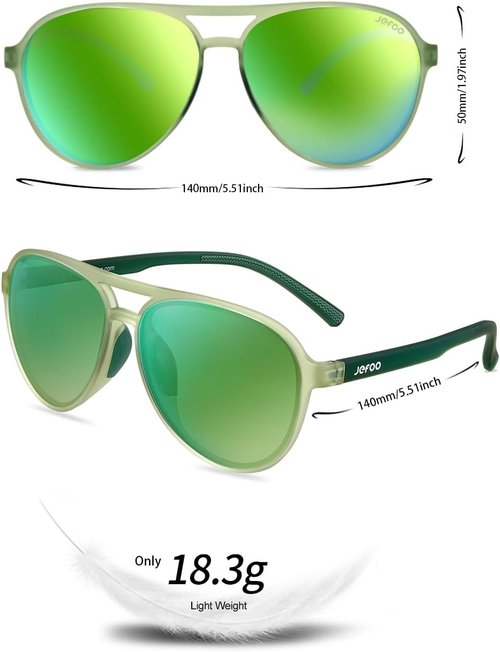Jefoo Polarized Aviator Sunglasses - Retro Trendy Sports Shades for Men & Women | UV400 Protection