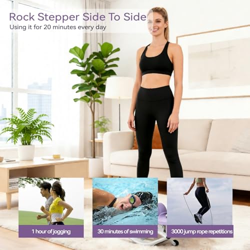 Ultra-Quiet Hydraulic Lateral Stepper with Resistance Bands - Purple