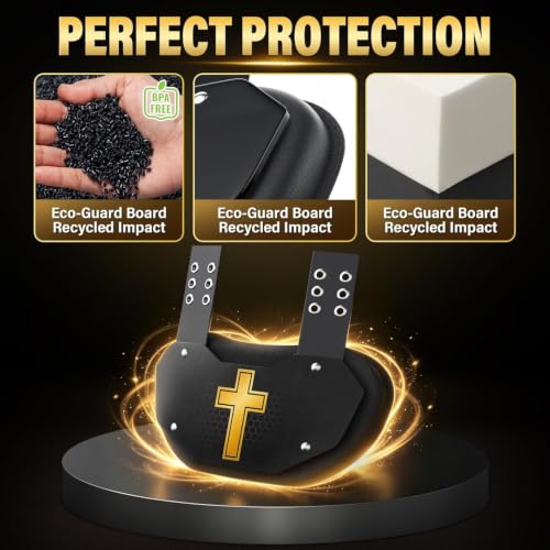 Mieaoll Golden Cross Youth Football Backplate Lower Back Protector ABS Shield