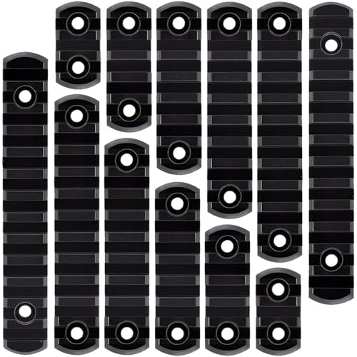 Aluminum Picatinny Rail Mount Accessories Set - 12 Pack, Black