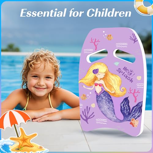 HeySplash Kids Pool Kickboard - Purple Mermaid Float for Beginner Swimmers