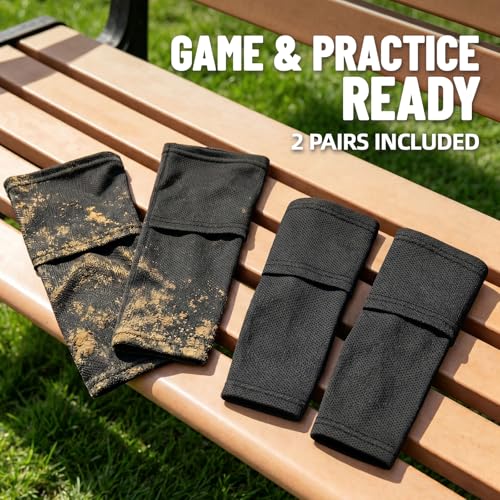 Shin Guard Sleeves 2 Pairs, Soccer for Kids & Youth Ages 3-15