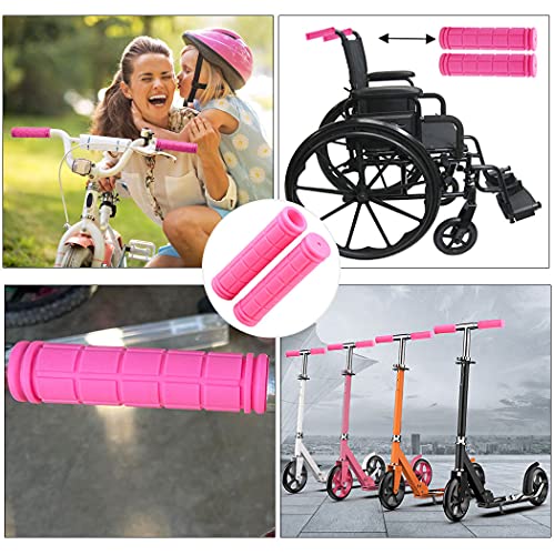 Bike Handlebar Grips with Pink Tassel Streamers - Kids