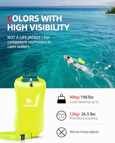 Abahub Green 15L Swim Buoy Safety Tow Float for Open Water Swimming