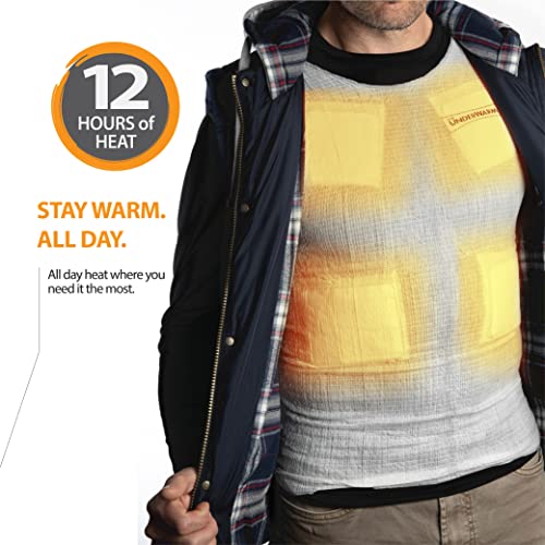 Medium White Heated Vest Shirt with 8 Heat Packs - Compression Body Warmer