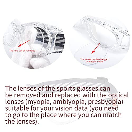 Kids Sport Glasses - Basketball & Football Goggles - Boys Safety Eyewear - Anti Shock Collision Glasses - Frame 7-14