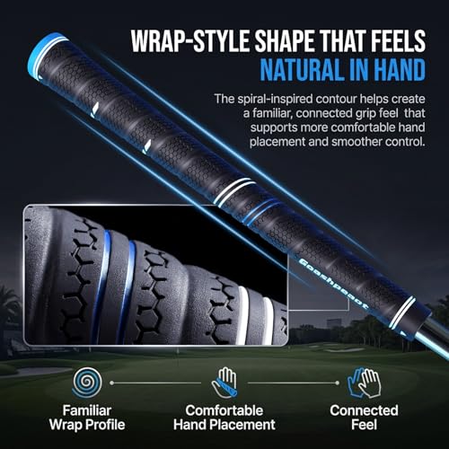 Midsize Golf Grips 13 Pack with Advanced Surface Texture - Blue