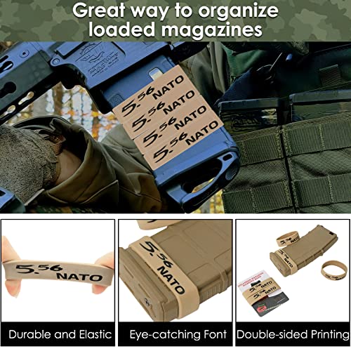 Durable Silicone Magazine Bands - 5.56 NATO, 300 Blackout, .223 Remington - 5 pcs - Khaki & Black