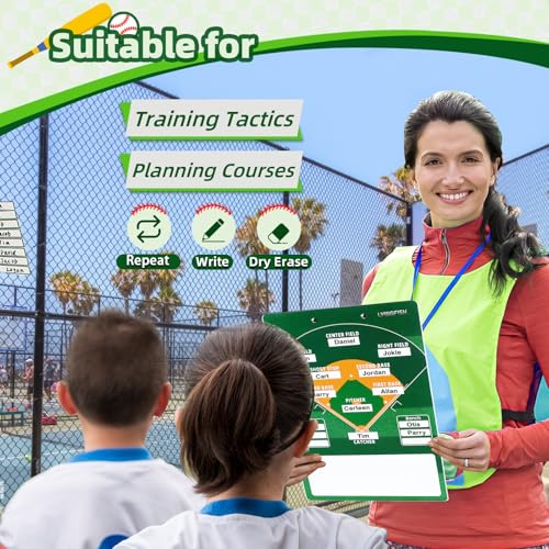Dry Erase Baseball Coaching Clipboard | Double-Sided Whiteboard for Coaches