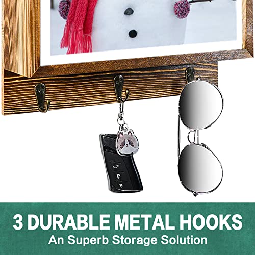 Hidden Gun Storage, Hidden Wall Gun Safe Pistol Rack Shelf with 3 Hooks for Secret Decor Concealment Furniture, Art Storage Cabinet Wooden Storage Shelves Indoor Picture Frame
