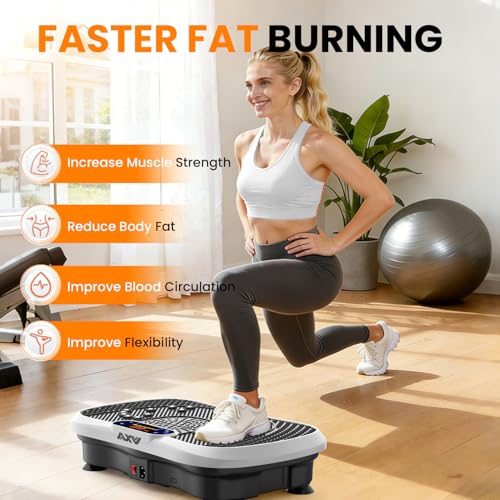 Vibration Plate Fitness Machine - 200W Bluetooth Oscillating Shake Plate - SLIM White